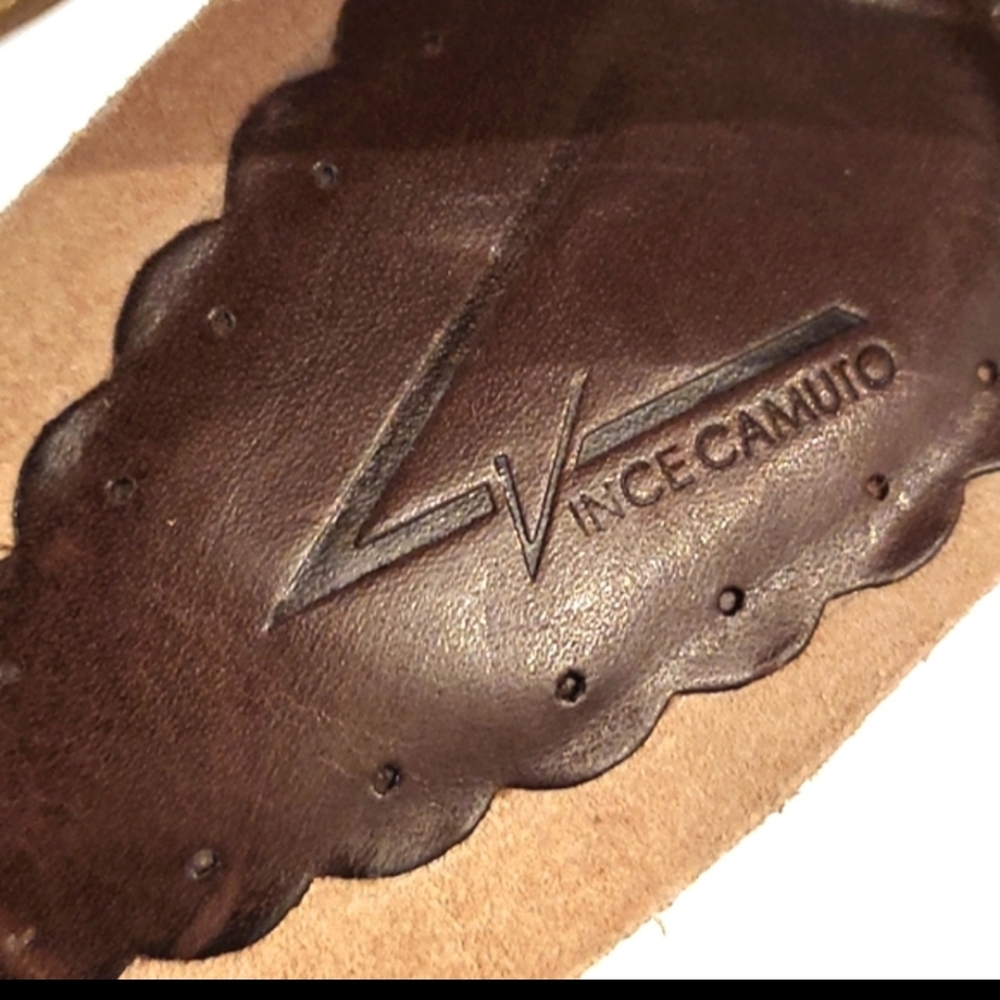 EUC Vincent Camuto cork leather strappy sandals with 3 inch heel. - Picture 6 of 6